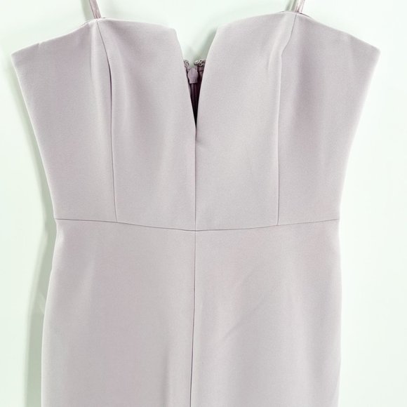 BCBGMAXAZRIA Crepe Notched Strapless V gown Lavender Size 4 NWT - Picture 6 of 13